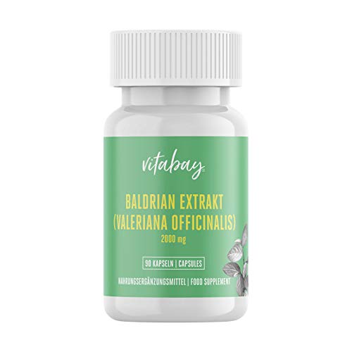 Vitabay Baldrian Extrakt 2000 mg (4:1) • 90 vegane Kapseln •...