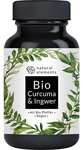 Bio Curcuma & Ingwer - 180 Kapseln - 4440mg Bio Kurkuma, Bio Ingwer &...