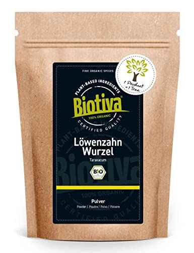 Biotiva Löwenzahnwurzel gemahlen Bio 500g - Taraxacum officinale -...