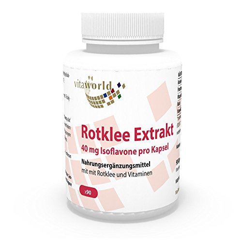 Vita World Rotklee Extrakt 500mg + B Vitamine 90 Kapseln 40mg...