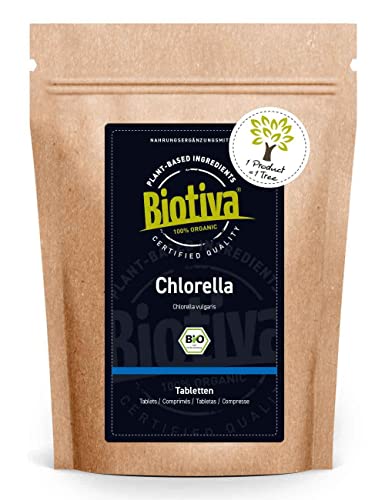 Biotiva Chlorella Tabletten Bio - 1000 Presslinge je 500mg - 500g -...