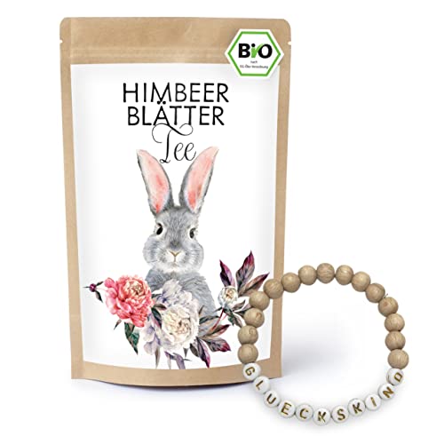 BIO Himbeerblättertee + gratis Armband 'Glueckskind'. Liebevolle...