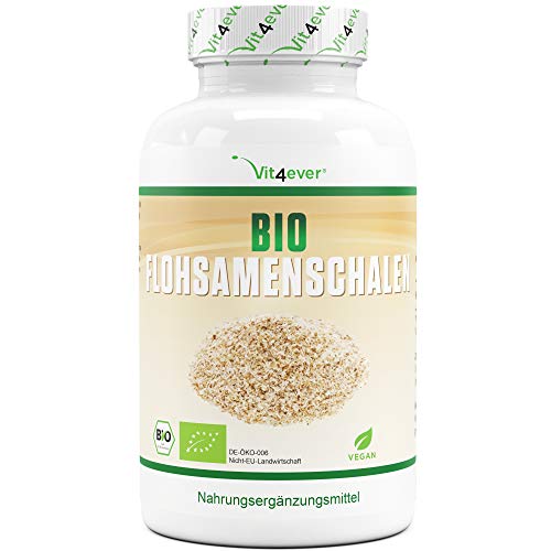 Bio Flohsamenschalen - 365 vegane Kapseln - 3000 mg je Tagesdosis -...