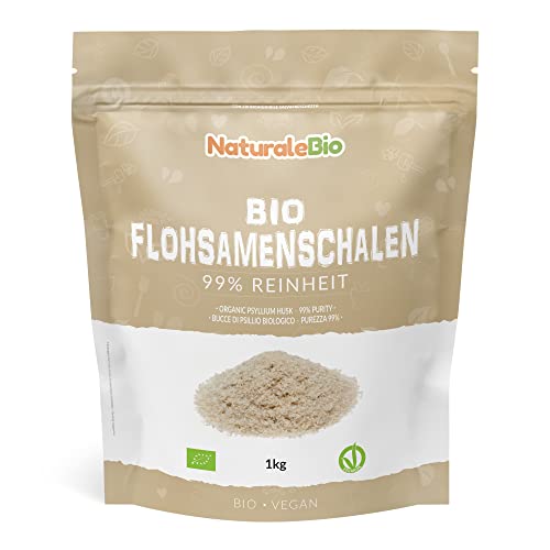 Bio Flohsamenschalen - 99 % Reinheit - 1 kg. Organic Psyllium Husk....