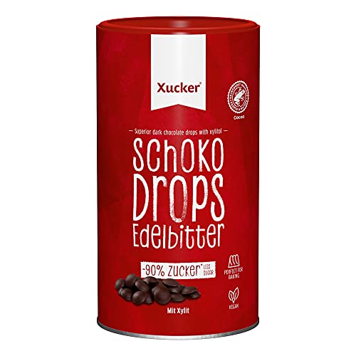 Xucker Schoko Drops Edelbitter 750g - Xucker Schokolade mit Xylit...