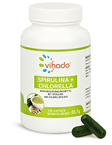 Vihado Spirulina + Chlorella – Superfood Kapseln mit Algen –...