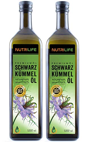 Nutrilife Schwarzkümmelöl 2x1000ml - 100% pur, ungefiltert,...