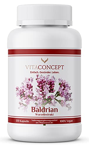 Baldrian (5000 mg pro Kapsel / 10:1 Extrakt) I 120 Baldrian Kapseln I...