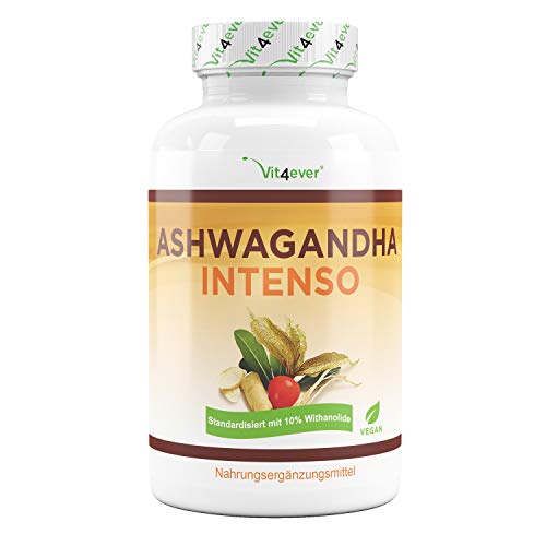Ashwagandha - 180 Kapseln mit 750 mg reinem Extrakt - Premium: 10%...
