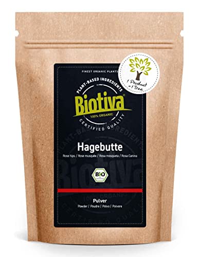 Biotiva Hagebuttenpulver Bio 1 kg - EU Ernte - Rosa Canina - aus...