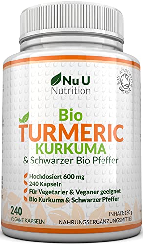 Bio Curcuma | Kurkuma Kapseln Hochdosiert 600mg | 240 Kapseln mit...