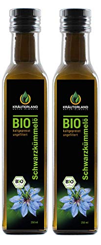 Kräuterland - Bio Schwarzkümmelöl ungefiltert - 500ml (2x250ml) -...