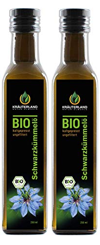 Kräuterland - Bio Schwarzkümmelöl ungefiltert - 500ml (2x250ml) -...