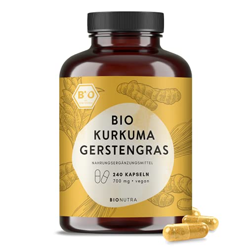 BIONUTRA® Kurkuma Gerstengras Kapseln Bio (240 x 700 mg),...
