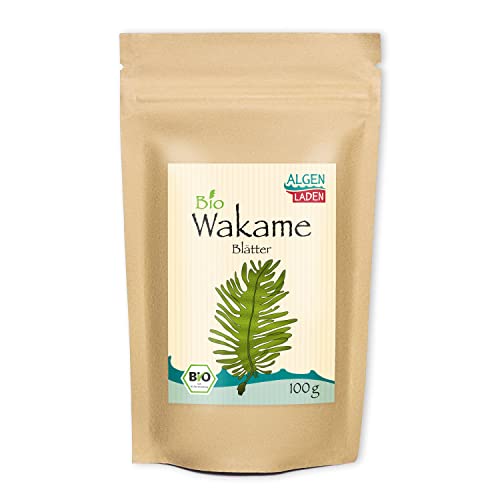 ALGENLADEN BIO Wakame Blätter - 100g | Undaria pinnatifida | Instant...