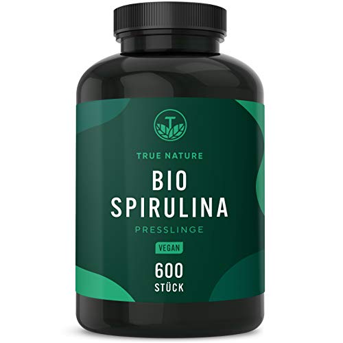 Bio Spirulina Presslinge - 600 Tabletten (500mg) - 6.000mg Hochdosiert...