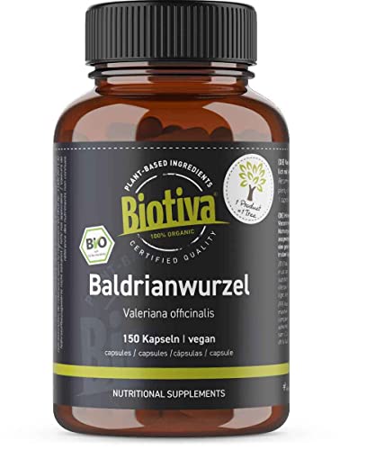 Biotiva Baldrian Bio Kapseln 150 Stück - Baldrianwurzel gemahlen -...