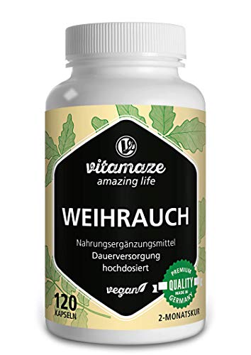 Weihrauch Kapseln hochdosiert & vegan, 900 mg Extrakt pro Tagesdosis,...