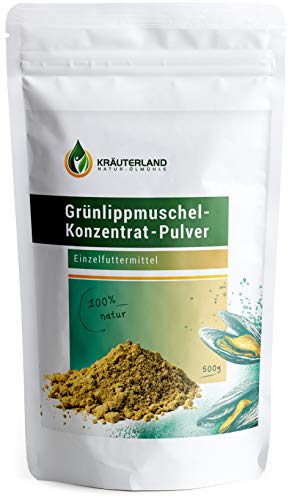 Kräuterland Grünlippmuschelpulver Hund 500g - reines Muschelextrakt...