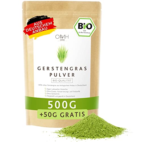 Gerstengras Pulver Bio 550g Vorteilspack aus deutschem Anbau...