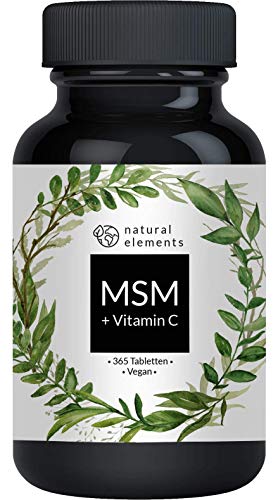 MSM 2000mg mit natürlichem Vitamin C - 365 Tabletten - Laborgeprüft,...