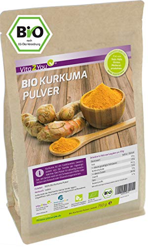 Kurkuma Pulver Bio 750g - höchste 3-5% Curcumin - Rohkost-Qualität -...