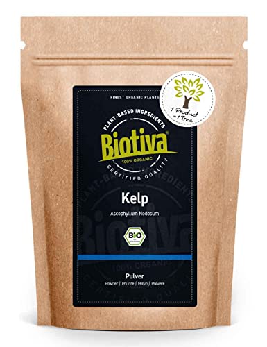 Biotiva Kelp Pulver Bio hochdosiert - 200g - Natürliches Jod -...