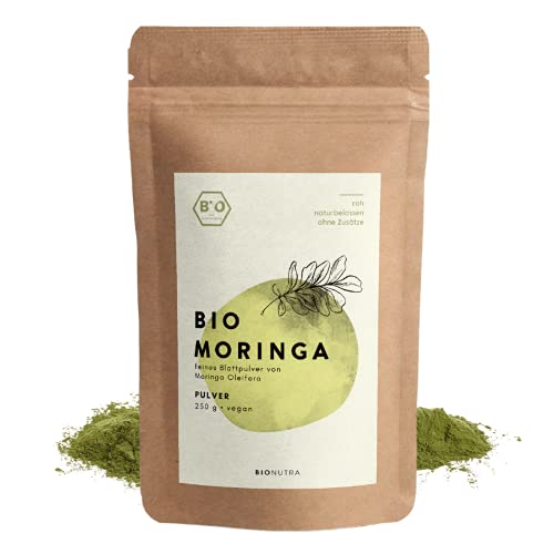 BIONUTRA® Moringa-Pulver Bio 250 g, feines Blattpulver von Moringa...