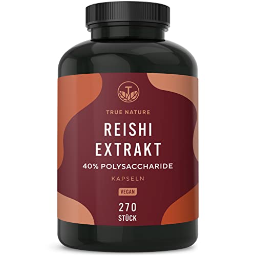 Reishi Pilz Extrakt - 270 Kapseln - 40% bioaktive Polysaccharide -...