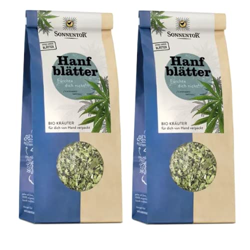 BIO Sonnentor Hanf-Set: 2x Hanfblätter lose bio (40g) - Hanftee -...