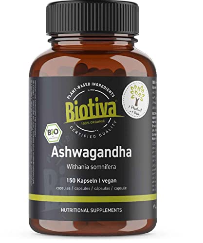 Biotiva Ashwagandha Bio Kapseln - 1500mg Tagesdosis - Withania...