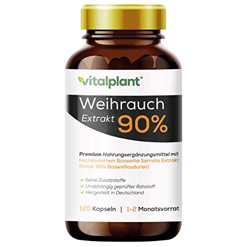 Vitalplant® Weihrauchkapseln hochdosiert im Braunglas - 600mg...