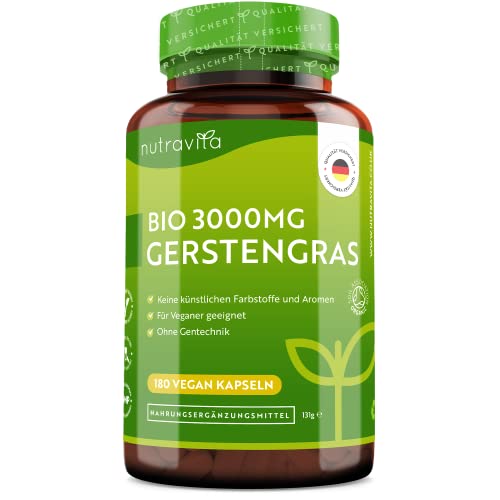 Bio Gerstengras - Hochdosiert mit 3000mg je Tagesdosis - 180 Vegan...