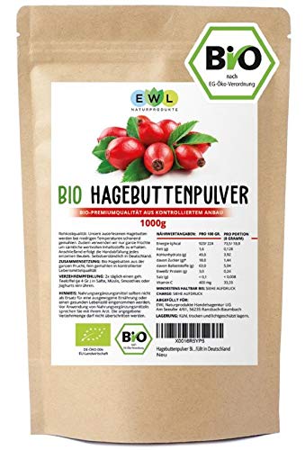 Hagebuttenpulver Bio 1kg Bio Hagebuttenpulver | Ganze gemahlene...