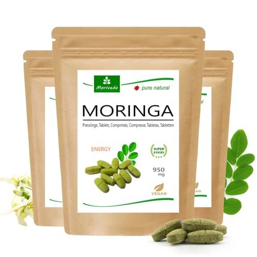 MoriVeda® 360 Moringa Energy Tabletten 950mg – Oleifera, vegan,...