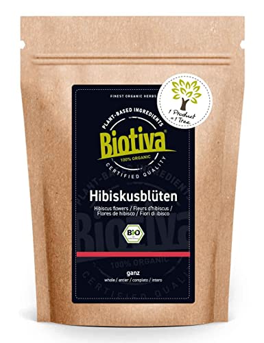 Biotiva Hibiskusblüten Tee Bio 100g - Loser Hibiskustee (Hibisci...
