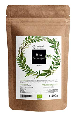 Bio Gerstengras Pulver 500g - Laborgeprüft. Rohkostqualität. Vegan....