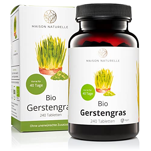 MAISON NATURELLE® Bio Gerstengras Tabletten (240 Stück) - 100%...