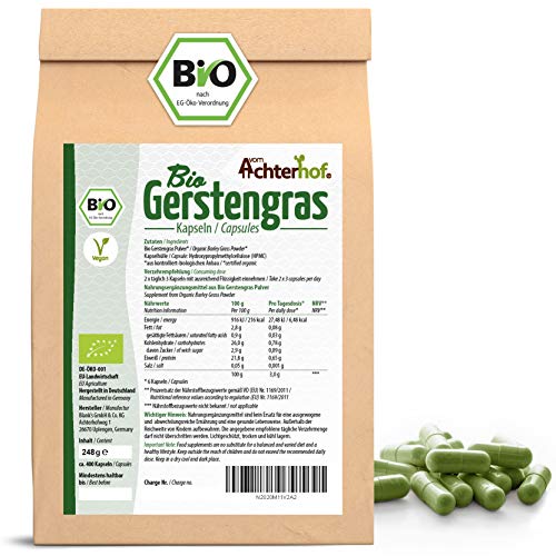 Gerstengras Kapseln Bio Nachfüllpack | 400 Stück | ohne Zusätze |...