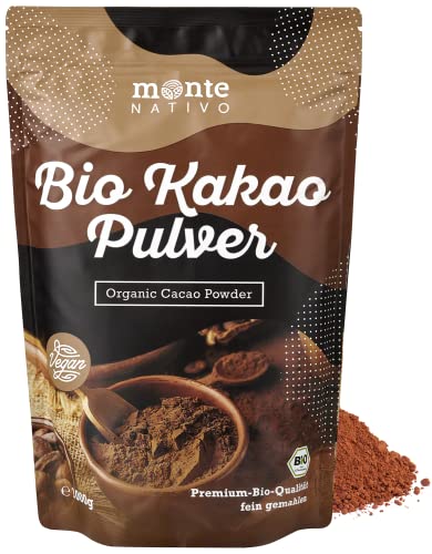 Bio Kakaopulver 1kg (1000g) von Monte Nativo | Vegan und stark entölt...