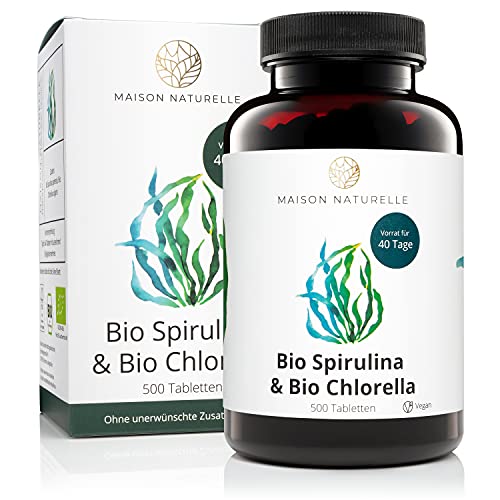 MAISON NATURELLE® Bio Spirulina & Chlorella Mix Presslinge (500...