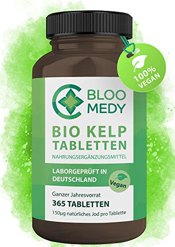 Bio Kelp Jod – 365 vegane Tabletten – 150µg natürliches Jod –...
