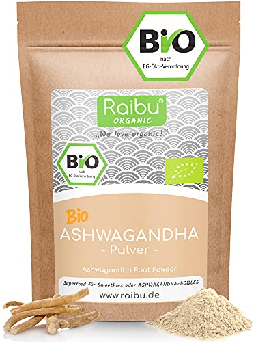 Raibu® Ashwagandha Premium BIO Pulver (500g) | 100% ECHTE Ashwagandha...