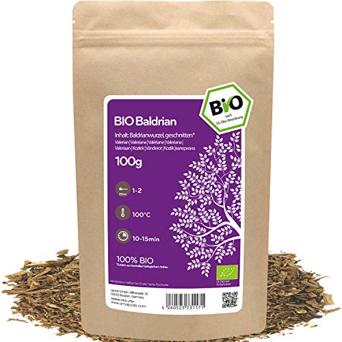 amapodo Baldrian Tee Bio 100g - Baldrianwurzel geschnitten -...