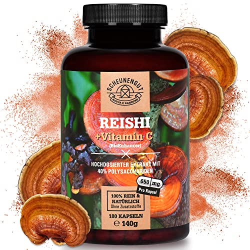 Reishi Kapseln (Vegan) - IDEAL: 180 Kapseln je 3250mg Reishi I 40%...