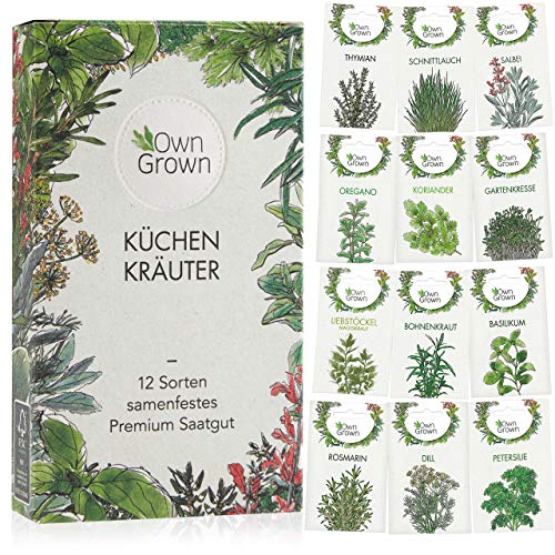 Kräuter Samen Set: 12 Sorten Premium Garten- und Küchenkräuter...